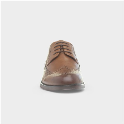 Mens Tan Lace Up Brogue Shoes