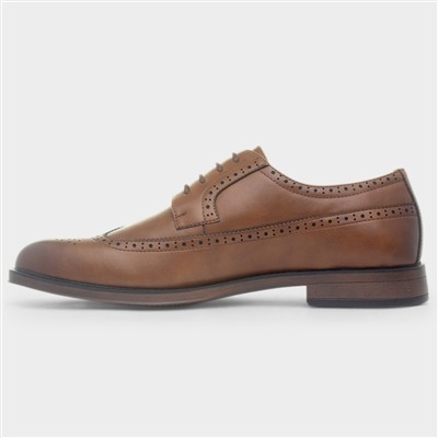 Mens Tan Lace Up Brogue Shoes