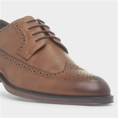Mens Tan Lace Up Brogue Shoes