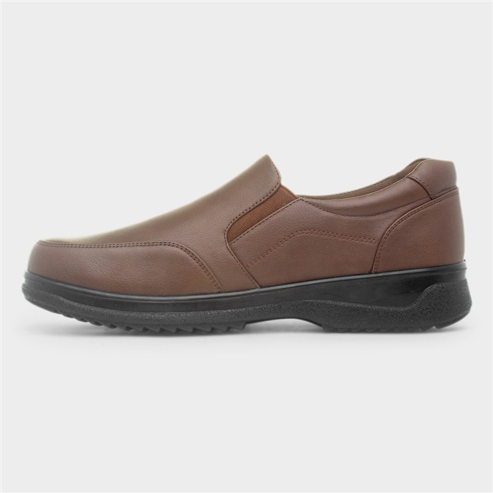 Buster Mens Brown Slip On Shoe