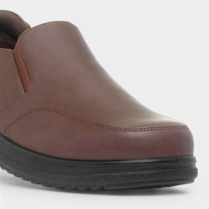 Buster Mens Brown Slip On Shoe