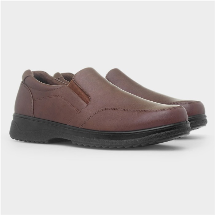 Buster Mens Brown Slip On Shoe