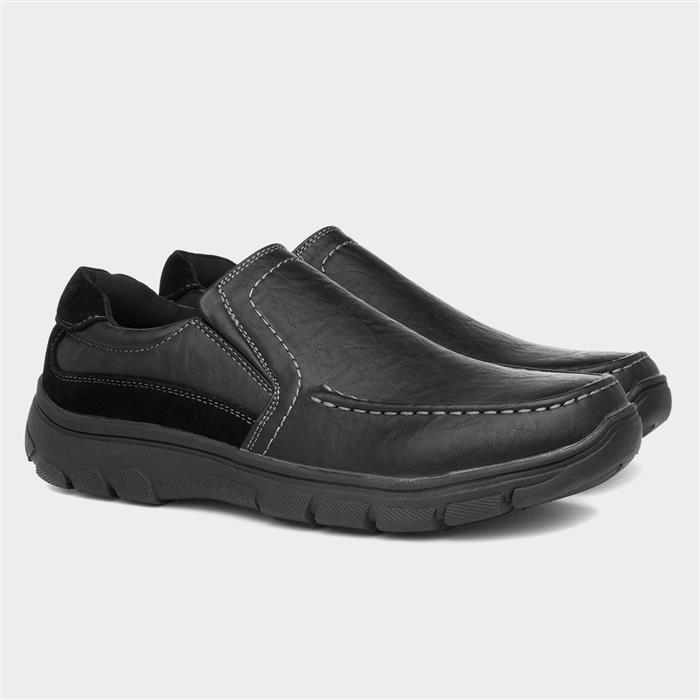 Colin Mens Black Slip On Casual Shoe