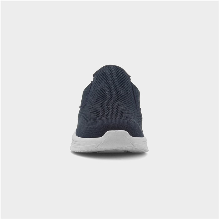 Mens Navy Knitted Slip On Casual Shoe