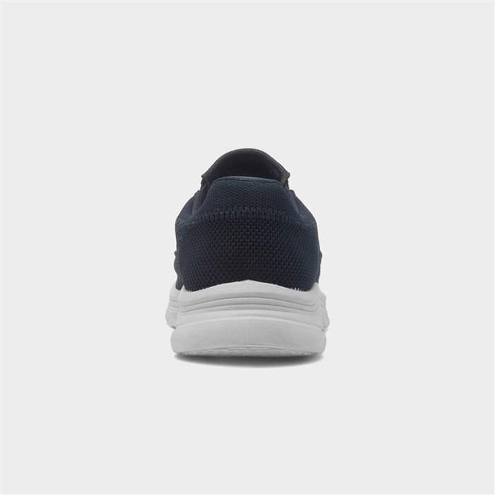Mens Navy Knitted Slip On Casual Shoe