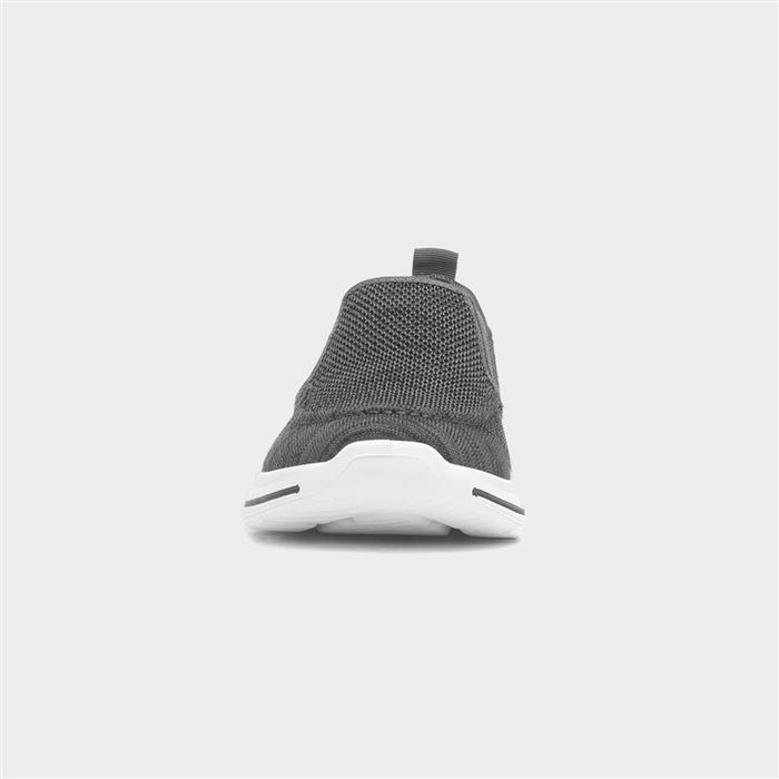 Mens Grey Knitted Slip On Gusset Casual Shoe