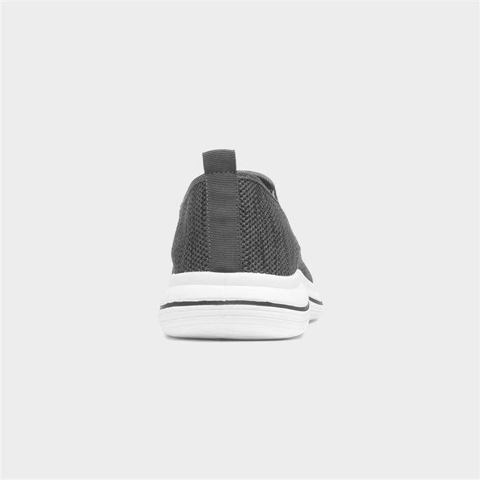 Mens Grey Knitted Slip On Gusset Casual Shoe
