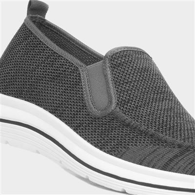 Harvey Mens Grey Slip On Casual Shoe