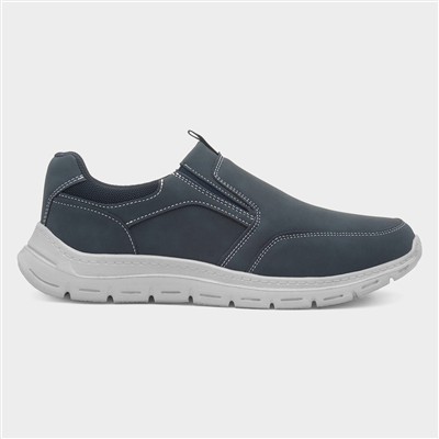 Henry Mens Navy Slip On Shoe