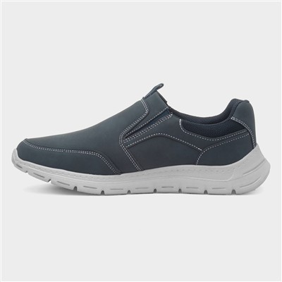 Henry Mens Navy Slip On Shoe