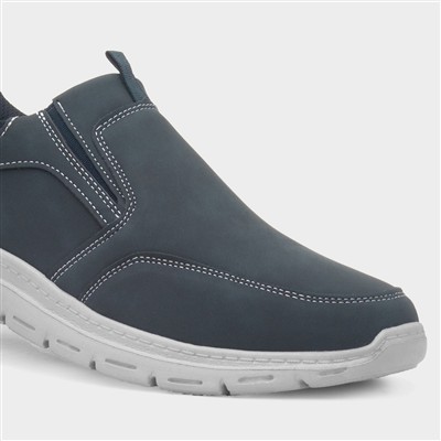 Henry Mens Navy Slip On Shoe