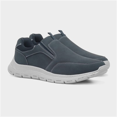 Henry Mens Navy Slip On Shoe