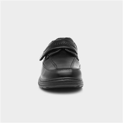 Mens Easy Fasten Black Shoe
