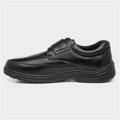 Mens Easy Fasten Black Shoe