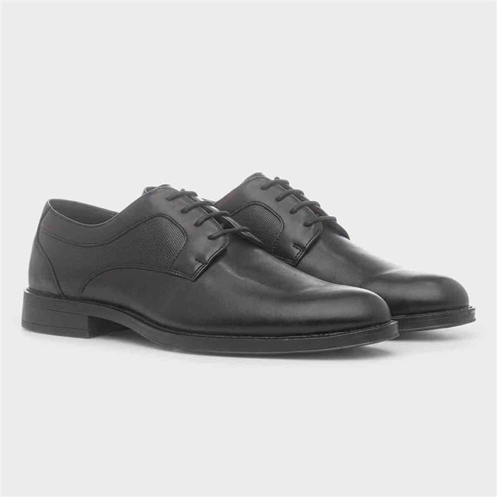 Mens Black Formal Flat Lace Up Shoe