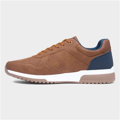 Mens Tan Lace Up Casual Shoe