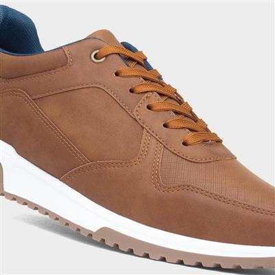Mens Tan Lace Up Casual Shoe