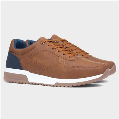 Mens Tan Lace Up Casual Shoe