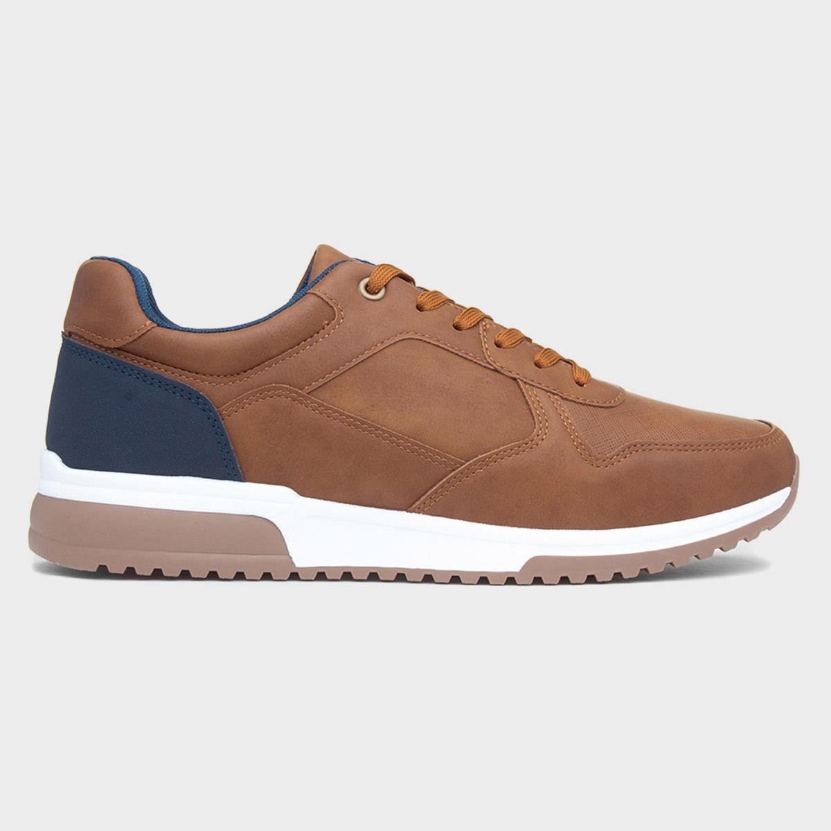 Mens Tan Lace Up Casual Shoe