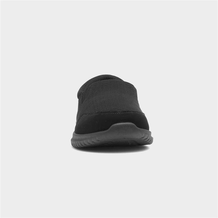 Mens Black Knitted Slip On Casual Shoes
