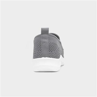 Mens Grey Slip On Canvas Shoe