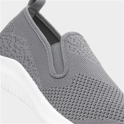 Mens Grey Slip On Canvas Shoe