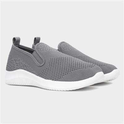 Mens Grey Slip On Canvas Shoe