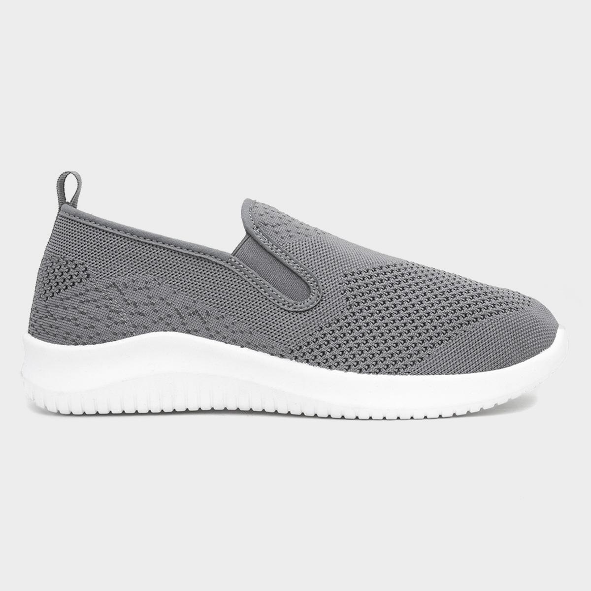 Mens Grey Slip On Canvas Shoe