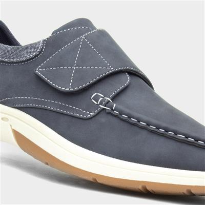 Elton Mens Blue Easy Fasten Casual Shoe