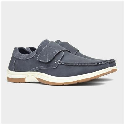Elton Mens Blue Easy Fasten Casual Shoe