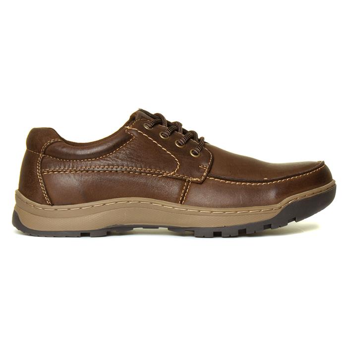 Hush Puppies Tucker Mens Brown Leather Shoe-52320 | Shoe Zone