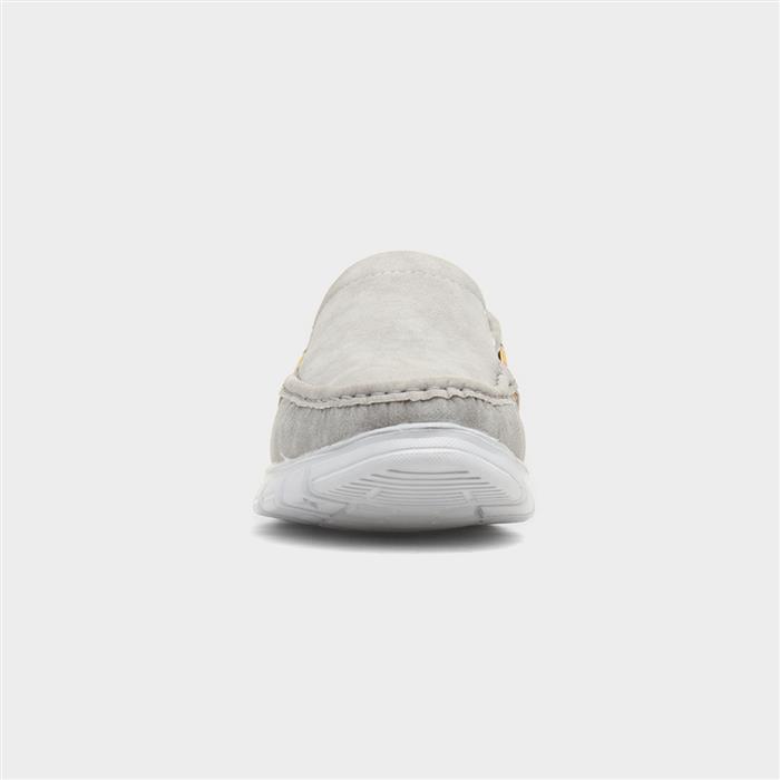 Declan Mens Grey Casual Boat Shoe