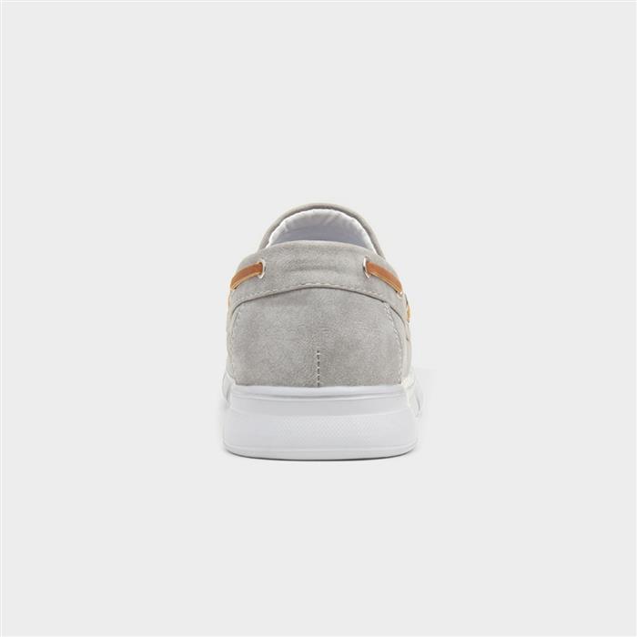 Declan Mens Grey Casual Boat Shoe