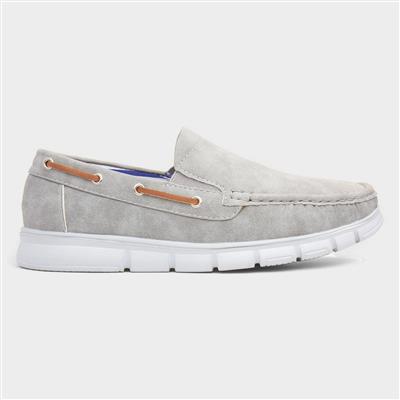 Declan Mens Grey Casual Boat Shoe