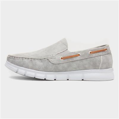 Declan Mens Grey Casual Boat Shoe