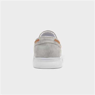Declan Mens Grey Casual Boat Shoe