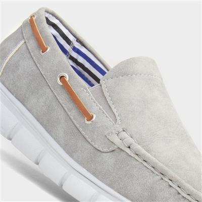 Declan Mens Grey Casual Boat Shoe