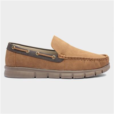 Declan Mens Casual Tan Slip On Shoes