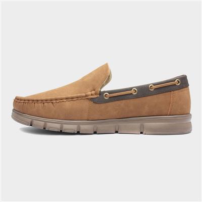 Declan Mens Casual Tan Slip On Shoes