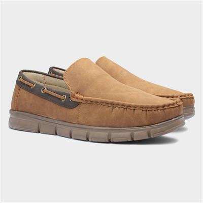 Declan Mens Casual Tan Slip On Shoes
