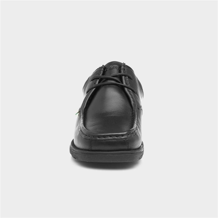 Fragma Mens Black Leather Lace Up Shoe