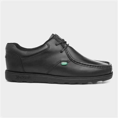 Fragma Mens Black Leather Lace Up Shoe