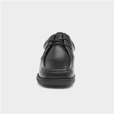 Fragma Mens Black Leather Lace Up Shoe