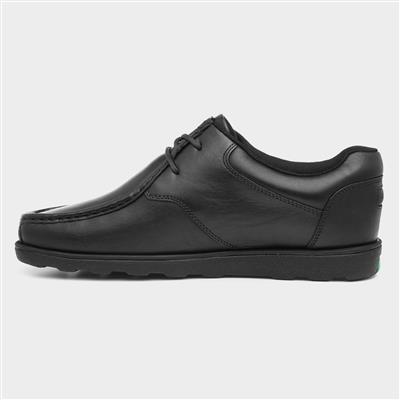Fragma Mens Black Leather Lace Up Shoe