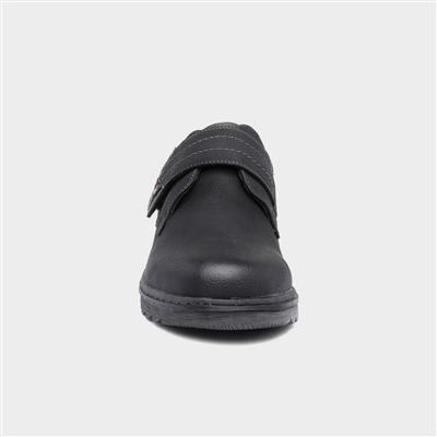 Steve Mens Black Easy Fasten Wide Fit Shoe