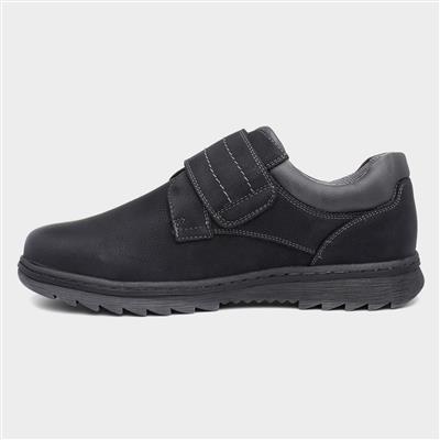 Steve Mens Black Easy Fasten Shoe