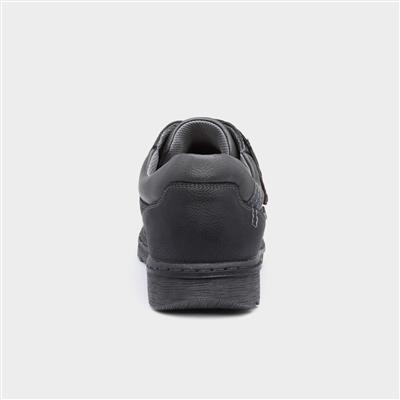 Steve Mens Black Easy Fasten Wide Fit Shoe