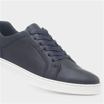 Madden Mens Navy Leather Shoe