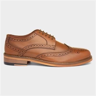 Mens Tan Leather Lace Up Brogue