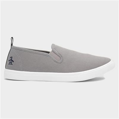 Sabre Mens Grey Slip On Canvas